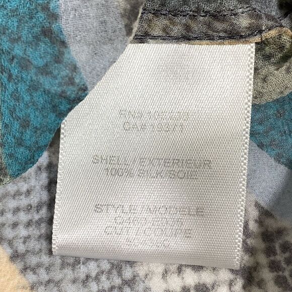 Equipment Femme Medium Delicate Silk Button up shirt Snake Skin Pastel Stripes - Picture 5 of 8